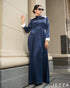 Color-Block Satin & Chiffon Dress 63713